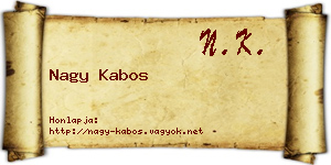 Nagy Kabos névjegykártya